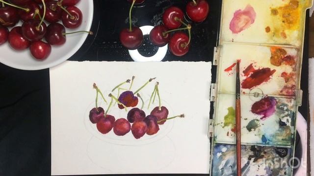Как нарисовать ЧЕРНУЮ АКВАРЕЛЬ. #День 1.#акварельдляначинающих #урокирисования #мастеркласс