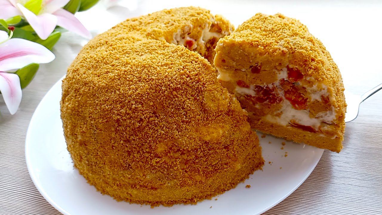 Медовик со сметанным кремом и курагой ! Самый Простой Рецепт!Медовый торт