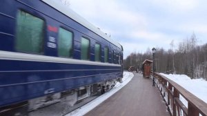 Паровоз Л-3313 с составом "Рускеальский Экспресс" на станции "Горный Парк "Рускеала"