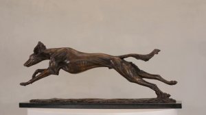 'Running Saluki' Bronze, Running Saluki Sculpture, Saluki Statue Foundry Bronze, Tanya Russell Anim