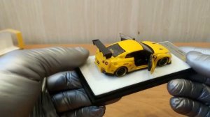 PGM 1:64 Nissan GT-R35 (полная открывашка). Новый формат видео))))