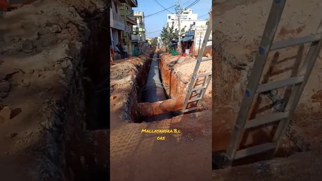 Mallasandra Blore water pipeline work