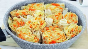 Пирог из лаваша с капустой без возни с тестом. Лаваш с начинкой