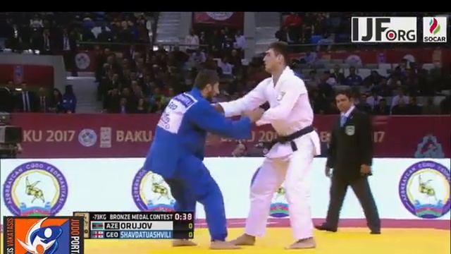Judo Grand Slam Baku 2017 Bronze -73kg ORUJOV Rustam (AZE) vs. SHAVDATUASHVILI Lasha (GEO) смотреть онлайн