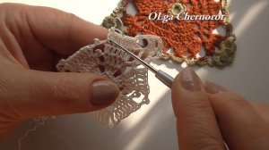 CROCHET Beautiful triangular motif №1 Красивый треугольник крючком №1