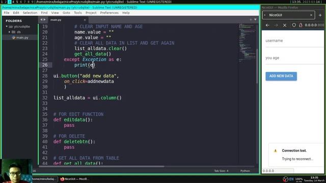 NiceGUI Tutorial - Create CRUD Sqlite Database смотреть онлайн