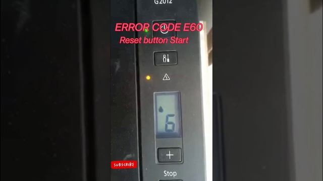 Canon G series G2010 G3010 Error code E60 ink reset Start button pass hold #reset