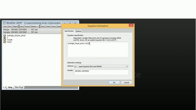 How to estimate ARMA(4,4) model using Eviews смотреть онлайн