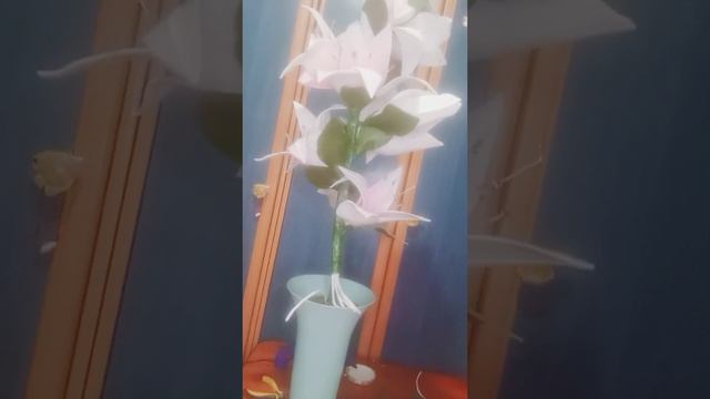 МК Торшер Лилии, часть 4, делает стебель, обмотку тейп лентой