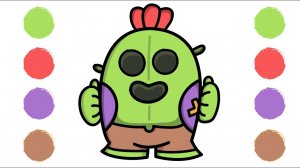 СПАЙК из БРАВЛ СТАРС, рисунок, раскра