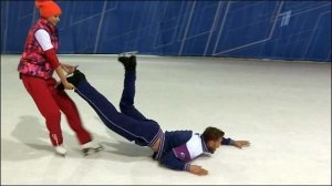 Оксана Домнина и Владимир Яглыч. Тренировка. Фрагмент выпуска от 08.12.2013