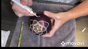 Декор Новогоднего шара точечной росписью. Шар 1.