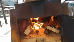 Мини русская печь из ванны заработала