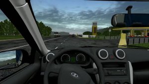 Поездка на дачу на Гранте с прицепом / CityCarDriving