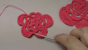 Вязание РОЗЫ для ирландского кружева. Вязание на бурдоне. Rose Crochet