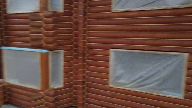 Покраска деревянного дома из оцилиндрованного бревна-В МЕБЕЛЬ!