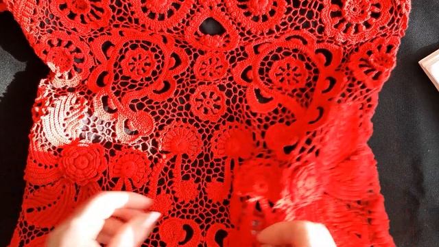 Урок 29. Красное платье. Схема раскладки элементов. Вязание крючком. Ирландское кружево. смотреть онлайн
