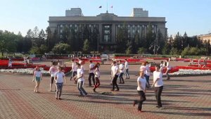 WCS (West Coast Swing) в Красноярске. Флешмоб на администрации