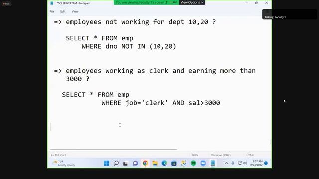 SQL Server Tutorial DAY-09 | BETWEEN OPERATORS | SQL Server Training in telugu