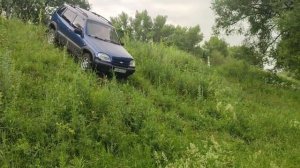 Off Road на ниве шевроле,в жёсткий резкий бугор,спуск и подъем резина родкруза 215/75R15 диски ВСМПО