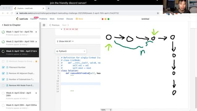 19. Remove Nth Node From End of List - Day 18/30 Leetcode April Challenge