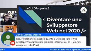 Diventare Sviluppatori Web nel 2020 with @DevelopersLife