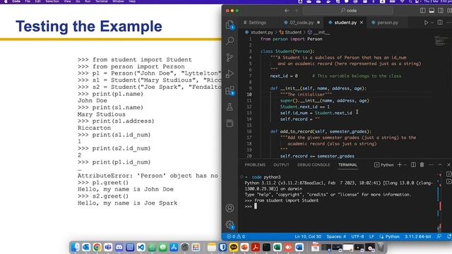 UWA CSSE Core Python Programming - Object Oriented Programming