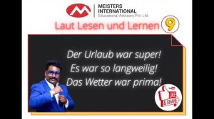 German Language Part 9 | #MeistersInternational #Goethe #A1 #india #Germany#Freeeducation in German