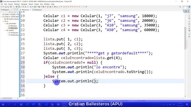 Listas Map HashMap con objetos en JAVA isEmpty containskey value remove replace getordefault PART2/