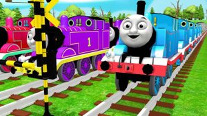 【踏切アニメ】あぶない電車 TRAIN Vs MS PACMAN Vs Nick and Tani ? 踏切 Fumikiri 3D Railroad Crossing Animation #3