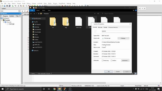 C++ Tutorial for Beginners 29 - Binary Files in C++ | Structure In Binary File I/O