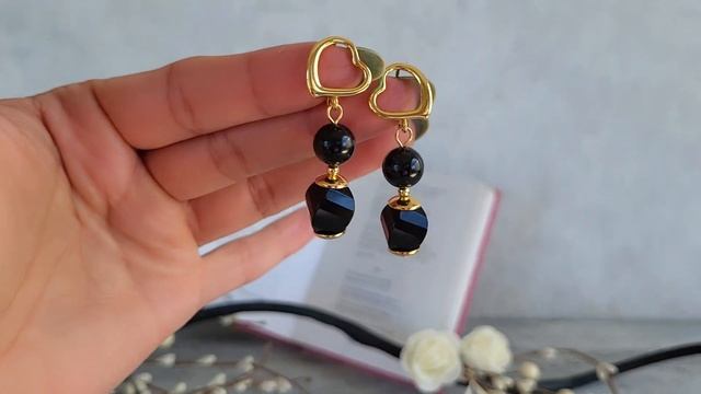 Серьги из черного оникса, черного турмалина смотреть онлайн
