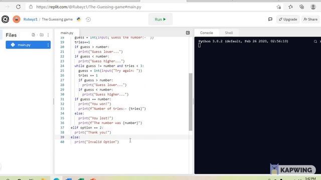 Guessing game in python by Rubayz смотреть онлайн
