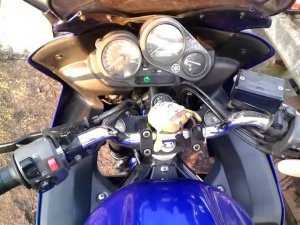 Yamaha FZS600. Stock exhaust. Стандартный выхлоп.