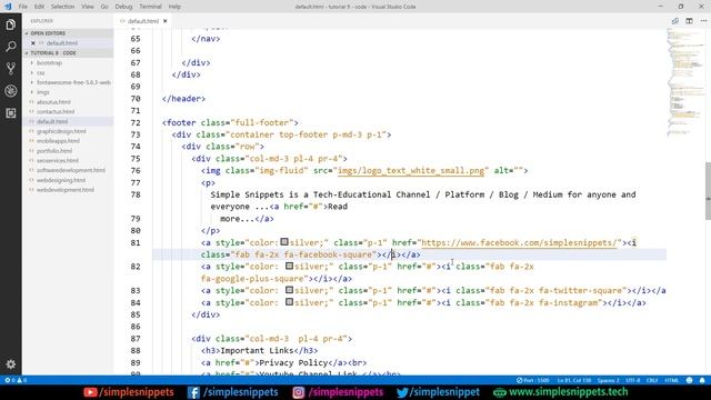 Adding Header & Footer to All Web Pages on the Bootstrap Website | Tutorial - 9