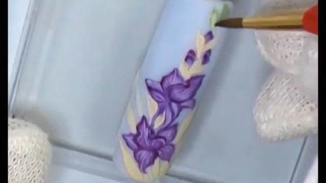 Tutorial Micropittura : Nuovo Design dei GLADIOLI con colori acrilici смотреть онлайн