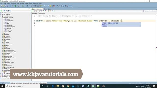 SQL Query to find all Employees with its managers Using Self Join ? || Self Join in SQL