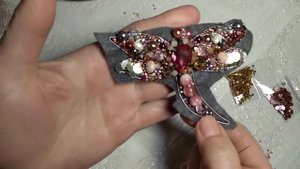 Брошь "Стрекоза". Как пришить мягкую канитель.  Мастер класс.