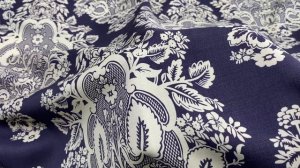 Платьевая темно-синяя с принтом узоры 29525