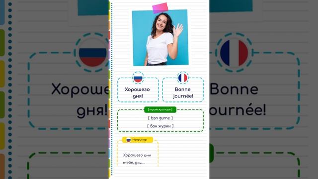 Французский язык. "ХОРОШЕГО ДНЯ" на французском языке. #Shorts