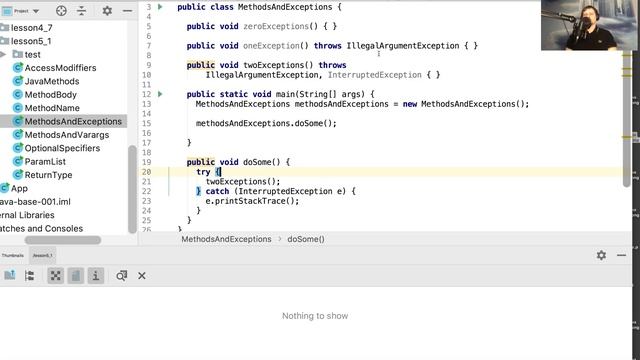 31 7 Исключения в сигнатуре методов в Java смотреть онлайн