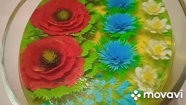 3D Желе#желатин #цветы в желе#десерт желейный