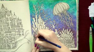 Colouring in 'Dagdrommar'  with Derwent Inktense. Part 1 / Раскраска-антистресс