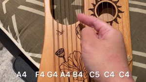 Minuet - J.S Bach - easy song for 16 string lyre harp with tabs/notes