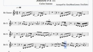 Clarinet Sheet Music: How to play Samba Pa Ti by Carlos Santana