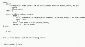 Dba: SQL (Postgres) Filling up missing rows with values from previous row and calculating on resu..