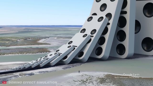Domino Effect - The Largest Domino Simulation On Real Footage V6