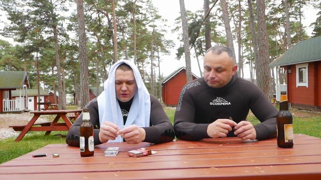 Подводная охота на Острове. Камбала. Красивое прозрачное море. Остров Хийумаа. Отдых на природе.