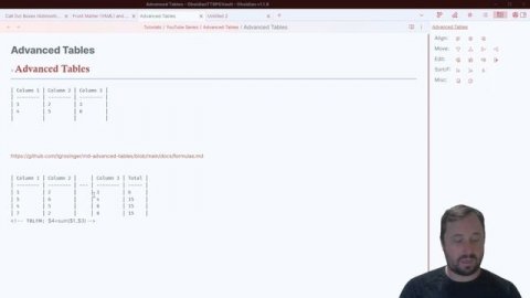 Obsidian - Working With Tables