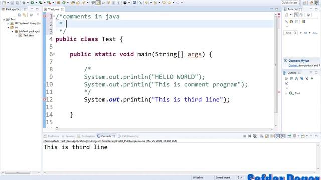 Java Programming Tutorial 06 Comments and Type of Comments use in Java смотреть онлайн
